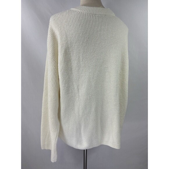 Rails Alexi Asymmetrical Sweater Cream Off White XL Pullover Long Sleeve Cutout - Picture 4 of 11